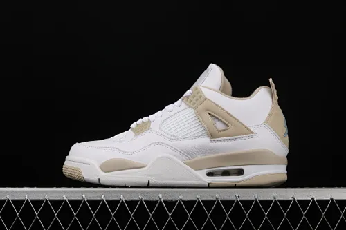 All Categories Air Jordan Jordan Series Basketball Shoes Air Jordan 4 Air Jordan 4 "Linen" AJ4 Joe 4 Beach White Gold #Original First Layer Leather 487724-118